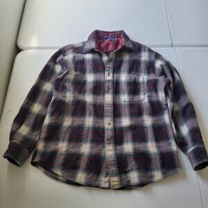 Pendleton Shirt Mens Medium Gray Plaid Wool Quilted Lined Flannel Button Up